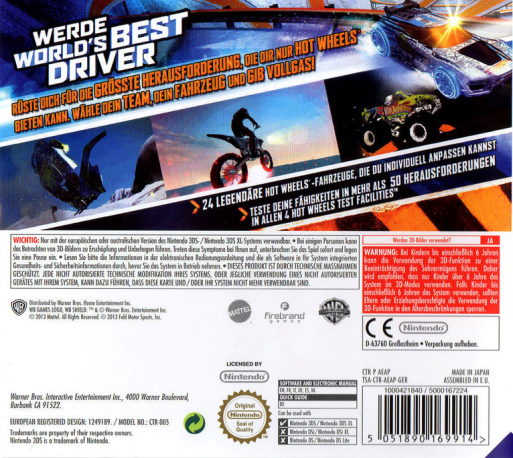 Hot Wheels : Meilleur Pilote Mondial - Dos