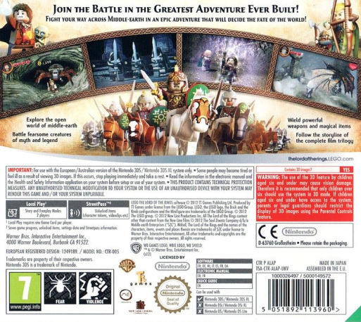 LEGO Le Seigneur des Anneaux - Dos