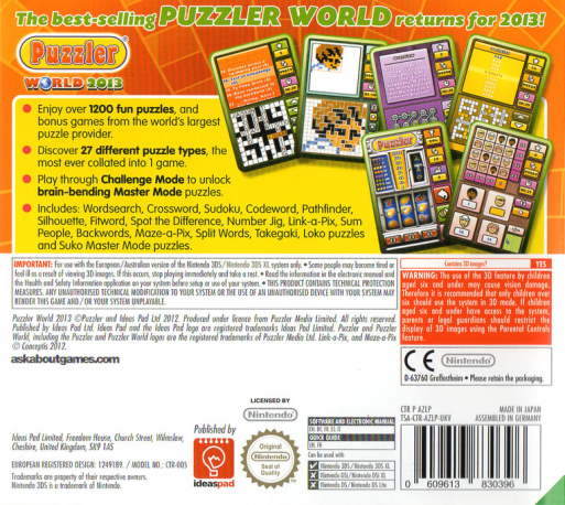 Puzzler World 2012 3D - Dos