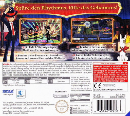 Rhythm Thief & les Mystères de Paris - Dos