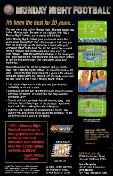 Abc Monday Night Football - Dos