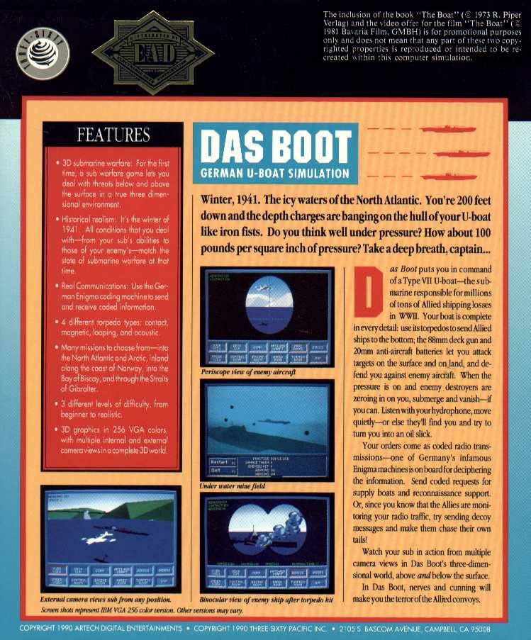 Das Boot : German U-Boat Simulation dos