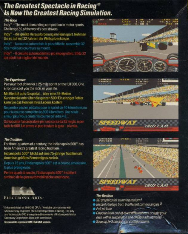 Indianapolis 500 - The Simulation - Dos