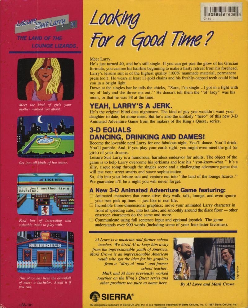 Leisure Suit Larry In The Land Of The Lounge Lizards (Enhanced) dos