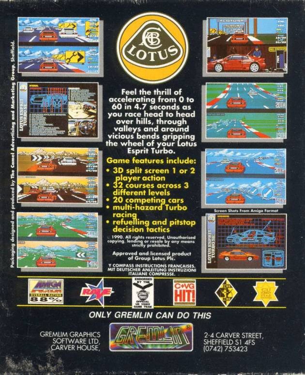 Lotus Esprit Turbo Challenge dos