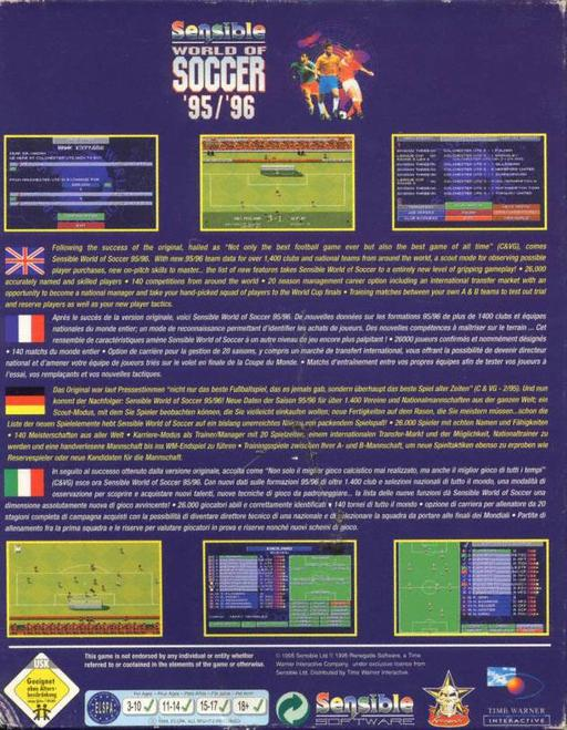 Sensible World of Soccer '95-'96 - European Champi - Dos