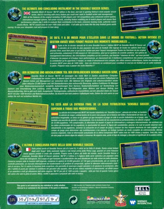 Sensible World of Soccer '95-'96 - Dos