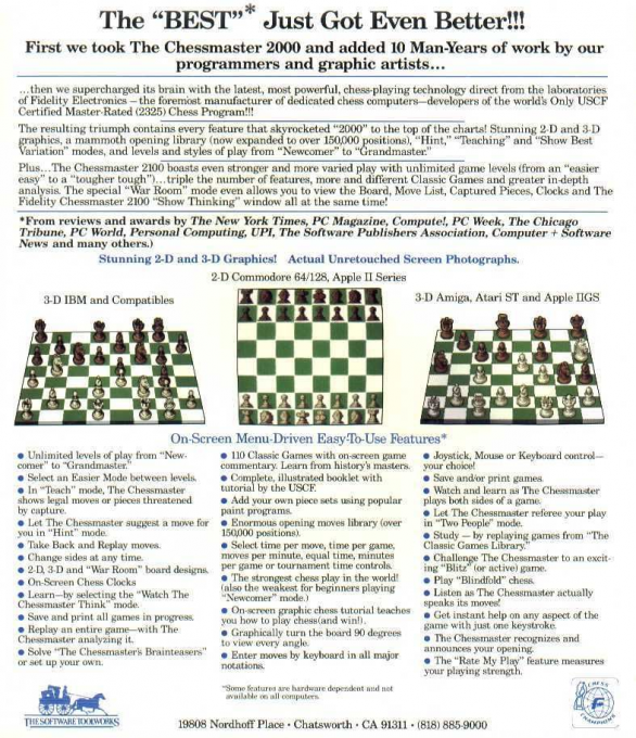 The Fidelity Chessmaster 2100 - Dos