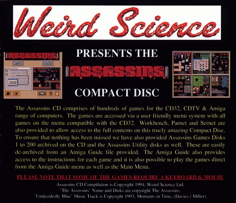 Assassins - Ultimate Games Compact Disc dos