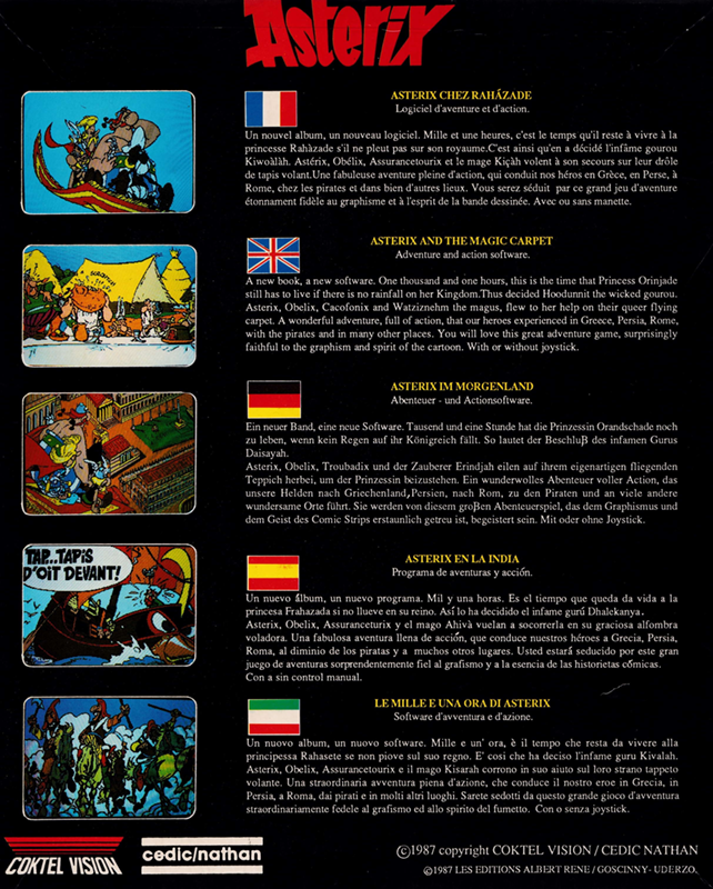 Astérix chez Rahàzade - Dos