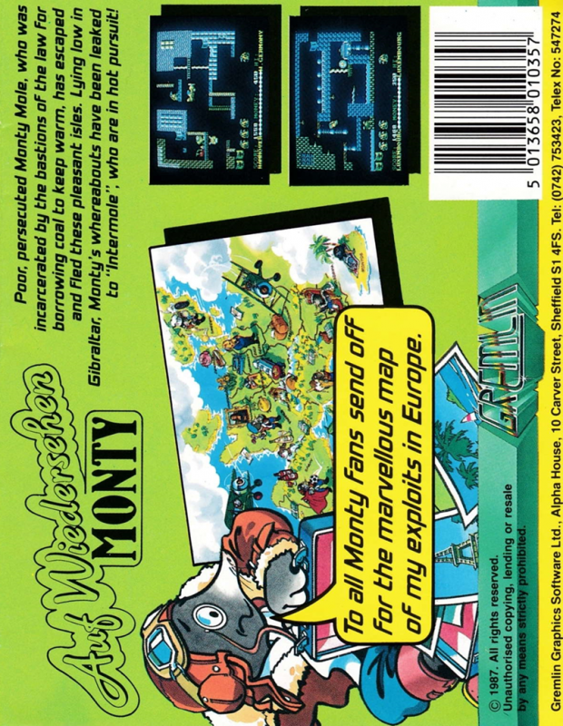 Au Revoir Monty - Dos