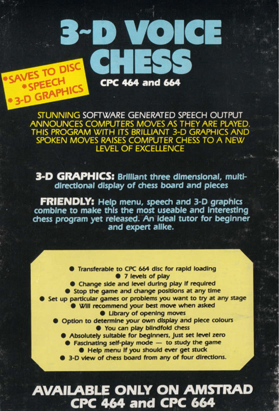 Echecs Parlant En 3D - Dos