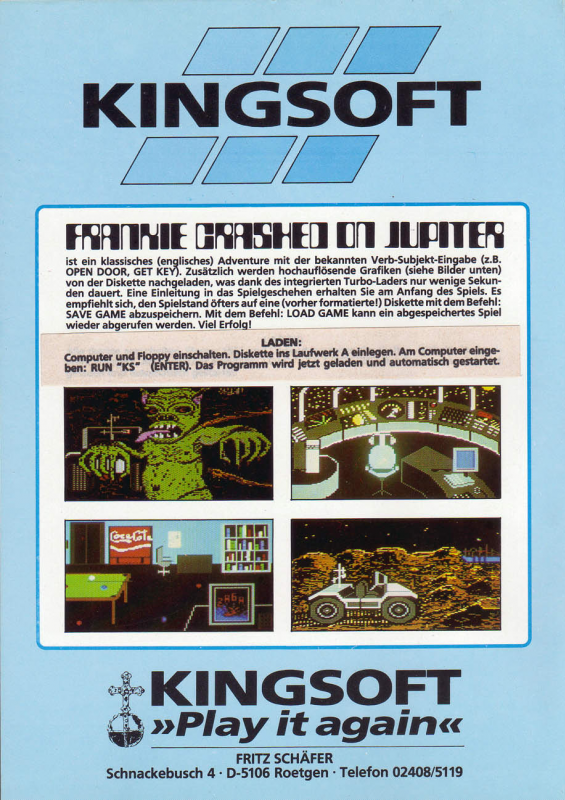 Frankie Crashed On Jupiter - Dos