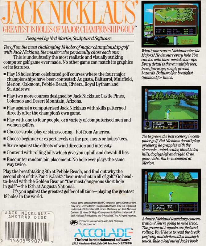 Jack Nicklaus' Greatest 18 Holes Of Major Championship Golf - Dos