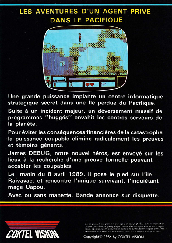 James Debug : Le Mystère De L'île Perdue - Dos