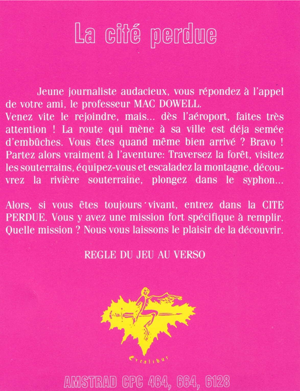 La Cité Perdue - Dos
