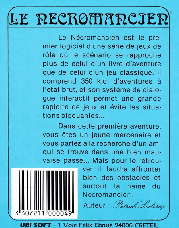 Le Nécromancien - Dos