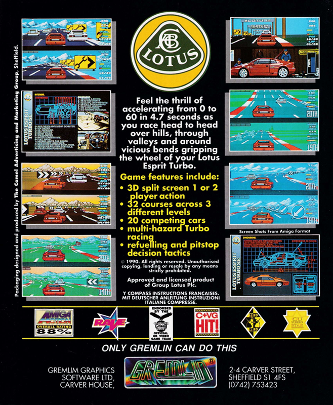 Lotus Esprit Turbo Challenge - Dos