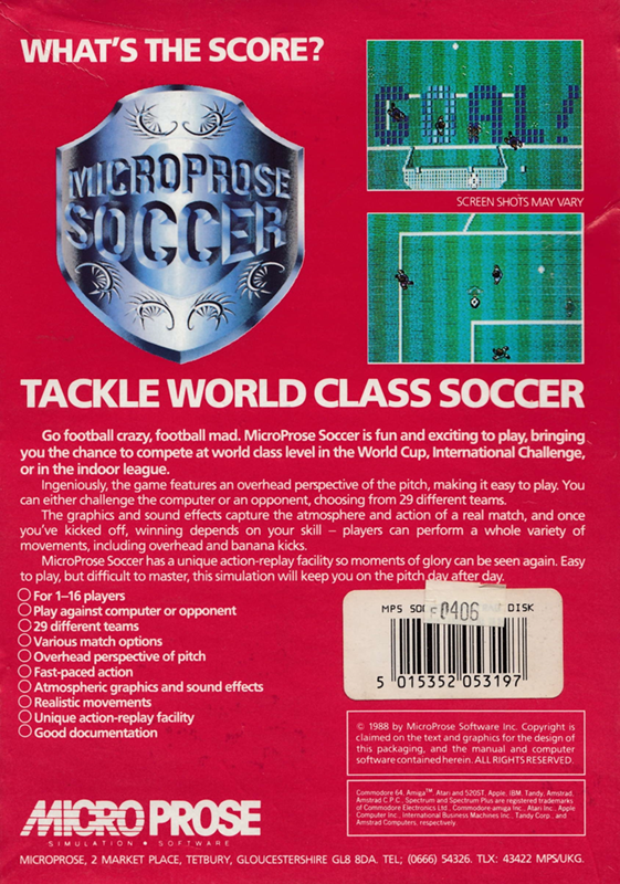 Microprose Soccer - Dos