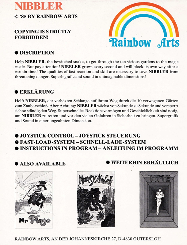 Nibbler (Rainbow Arts) - Dos