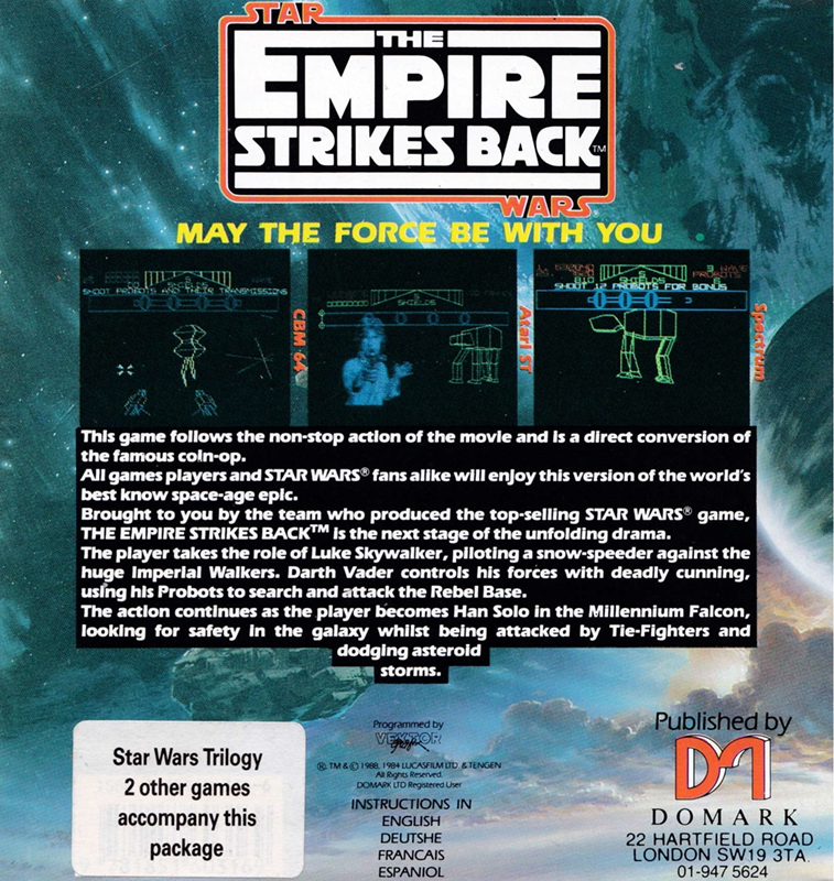 Star Wars : L'Empire Contre Attaque - Dos