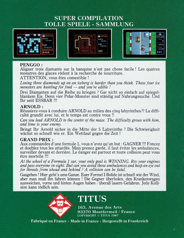 Titus Classiques 1 - Dos