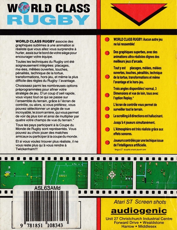 World Class Rugby - Dos