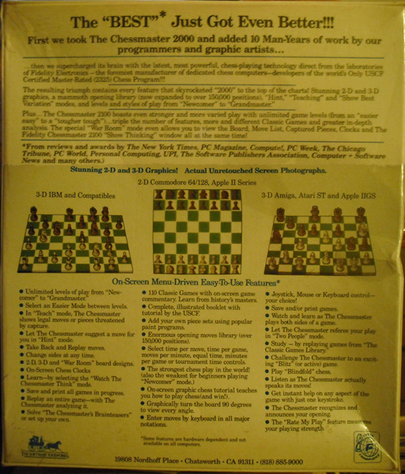 Fidelity Chessmaster 2100, The - Dos