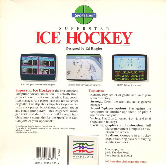 Superstar Ice Hockey - Dos