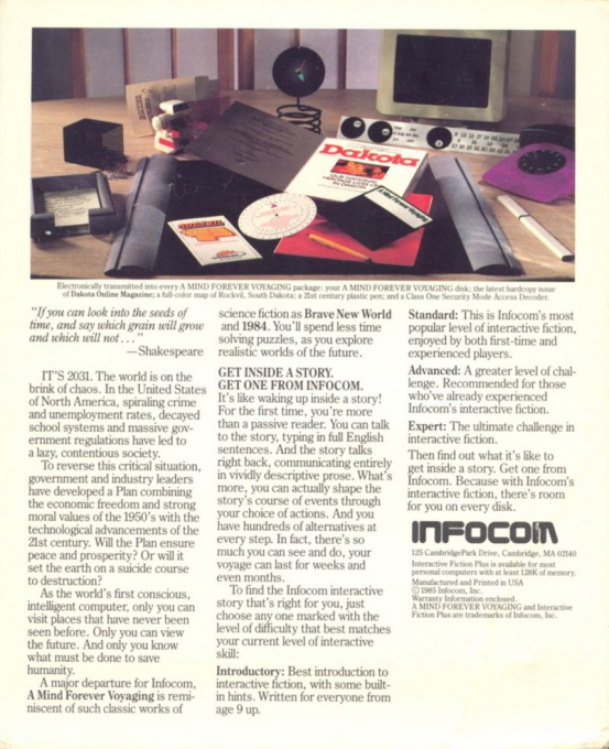 A Mind Forever Voyaging r77 - Dos