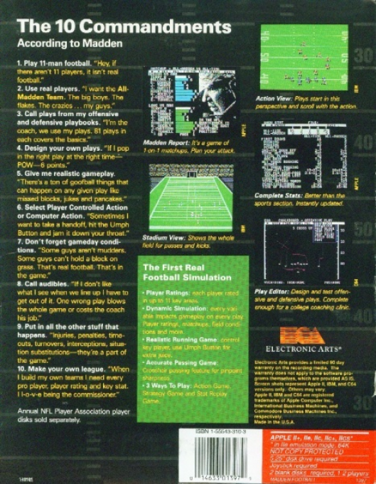 John Madden Football - Dos