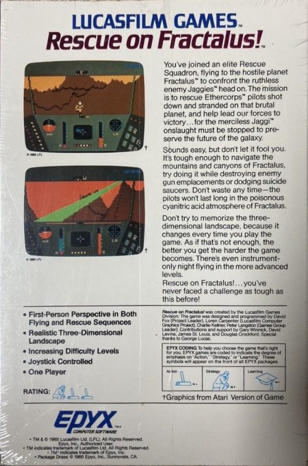 Rescue on Fractalus! dos