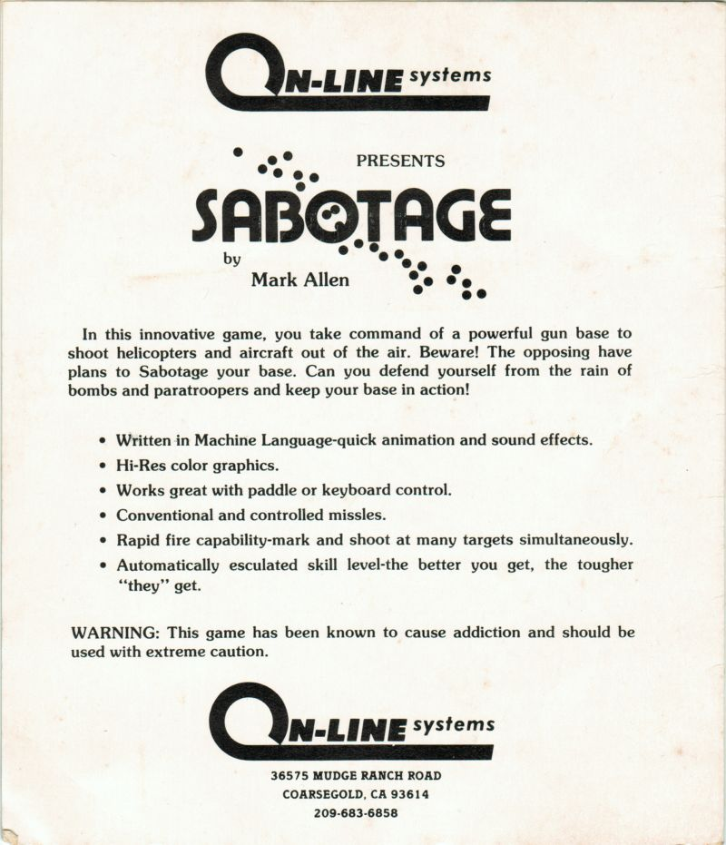 Sabotage - Dos