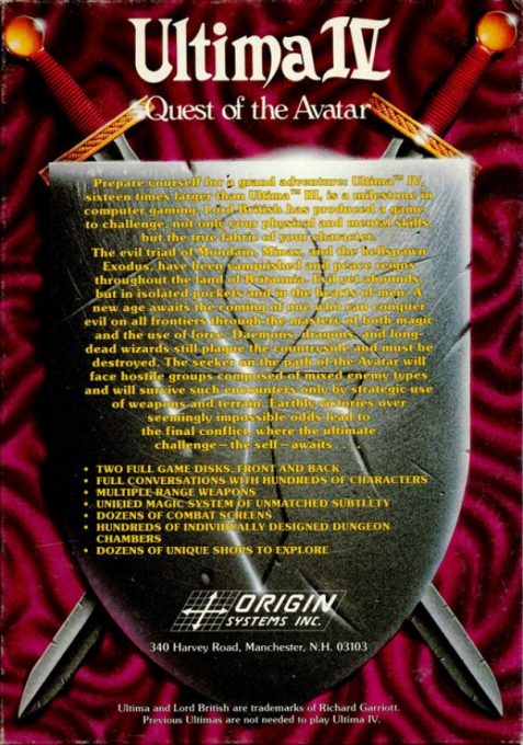 Ultima IV : Quest of the Avatar - Dos