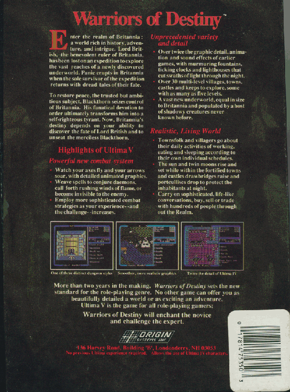 Ultima V : Warriors of Destiny - Dos