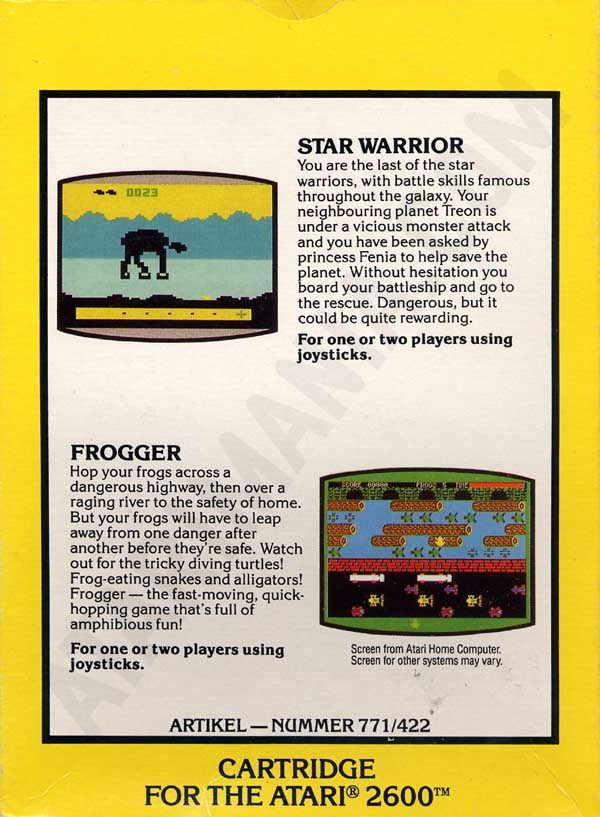 2 Pak Special - Star Warrior / Frogger - Dos