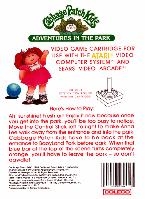 Cabbage Patch Kids : Adventures in the Park - Dos