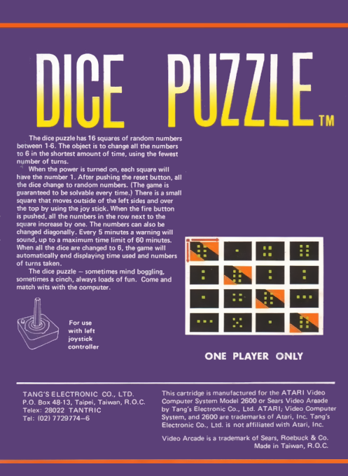 Dice Puzzle - Dos