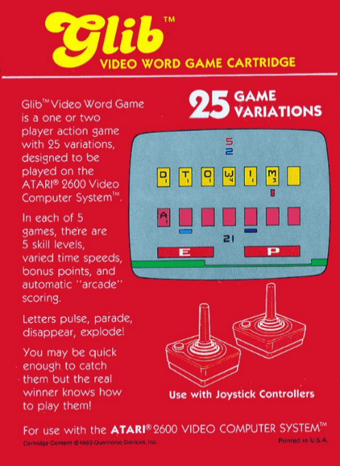 Glib : Video Word Game - Dos