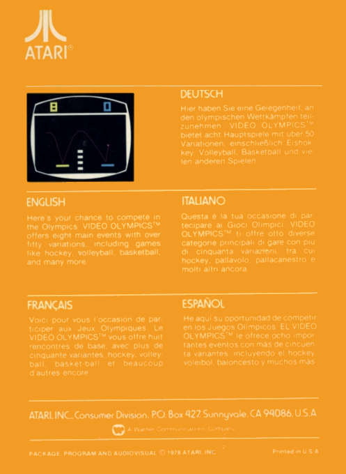 Video Olympics : Pong Sports - Dos