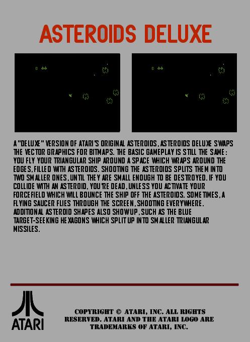 Asteroids Deluxe - Dos