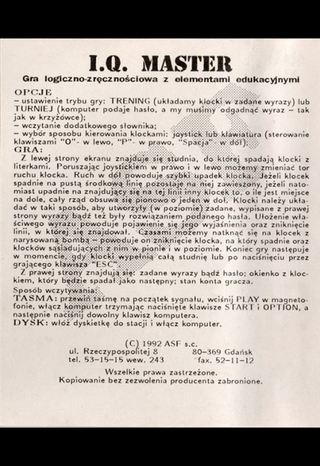 IQ Master - Dos