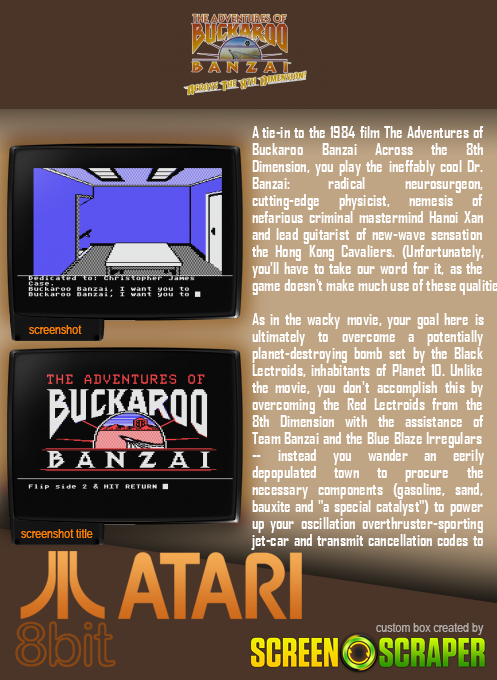 The Adventures of Buckaroo Banzai : Across the 8th Dimension! - Dos