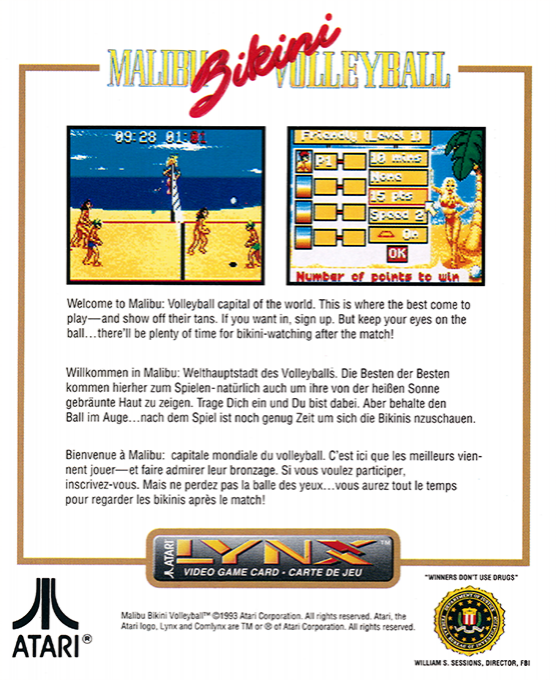 Malibu Bikini Volleyball - Dos