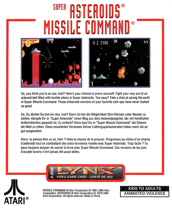 Super Asteroids And Missile Command - Dos
