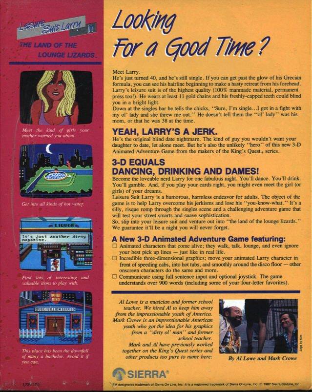 Leisure Suit Larry In The Land Of The Lounge Lizards - Dos
