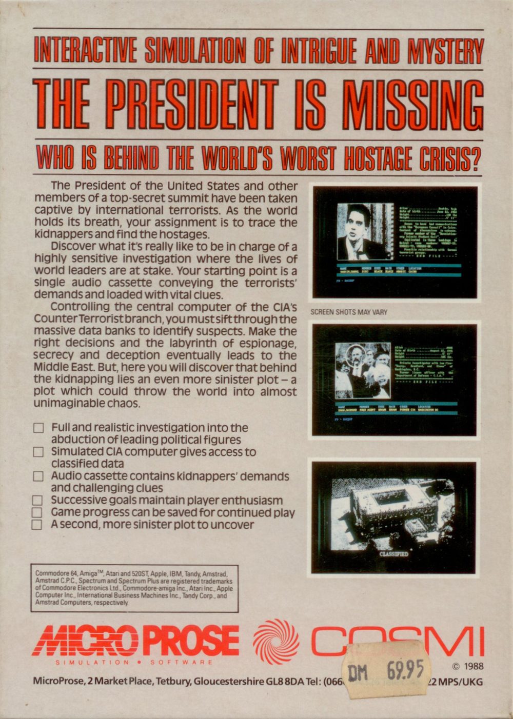 The President Is Missing - Dos