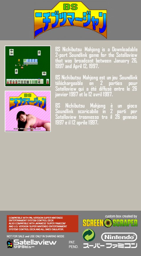 Bs Nichibutsu Mahjong - Dos