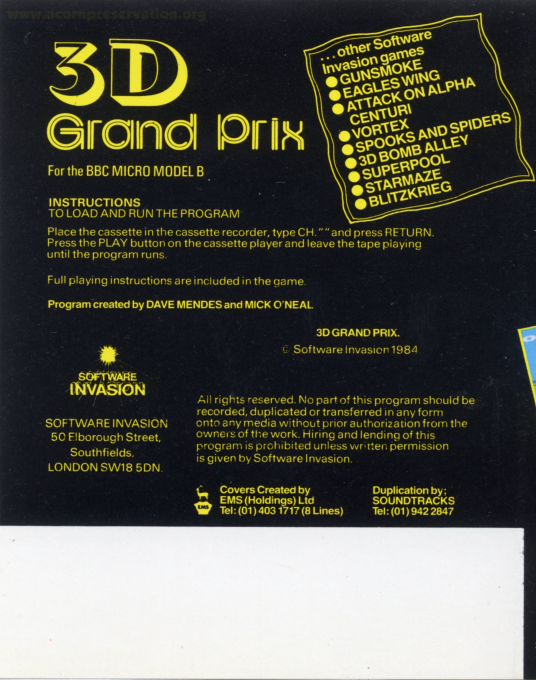 3d Grand Prix - Dos