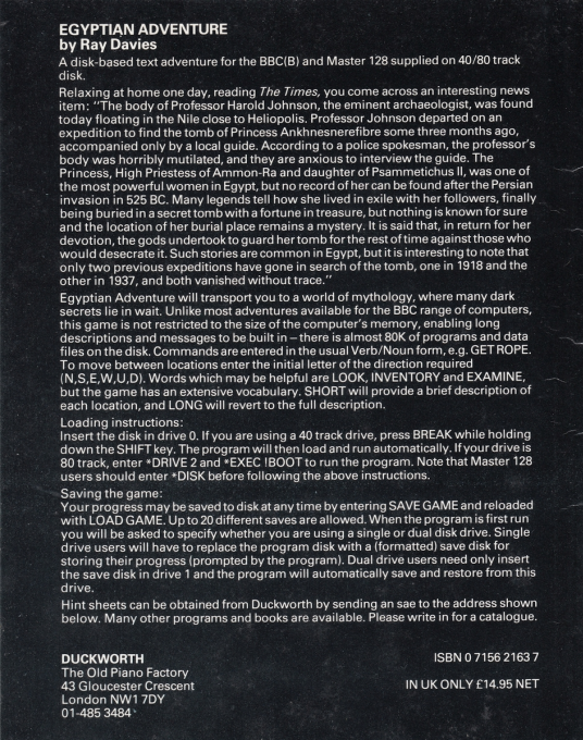 Egyptian Adventure - Dos